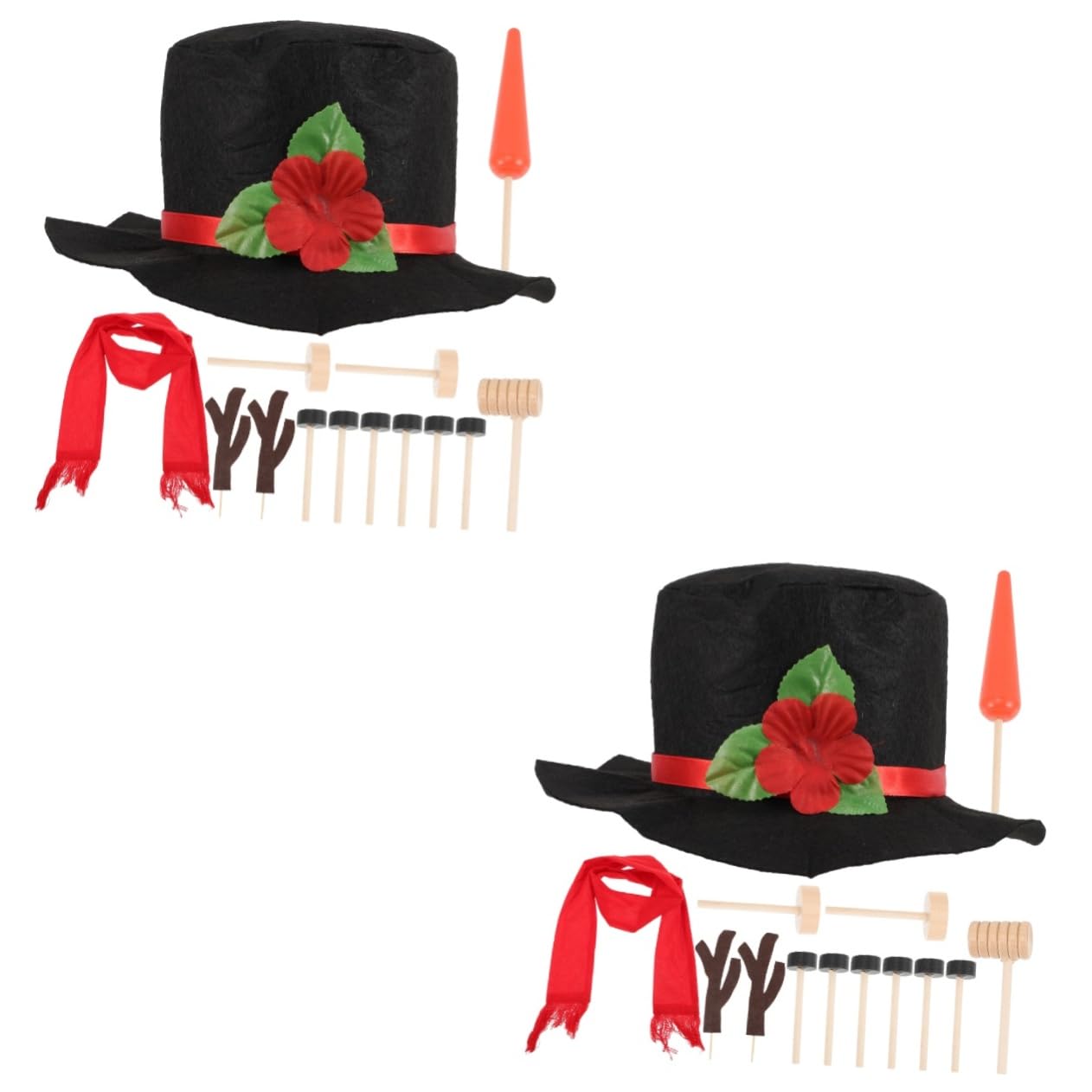 TOPBATHY 2 Sätze Schneemann Verkleiden Sich Schneemann Bausatz Schneemann-schal Schneemann-versorgung Schneemann DIY Material Schneemann-knöpfe-Set Zum Basteln Schneemann Geweih Polyester