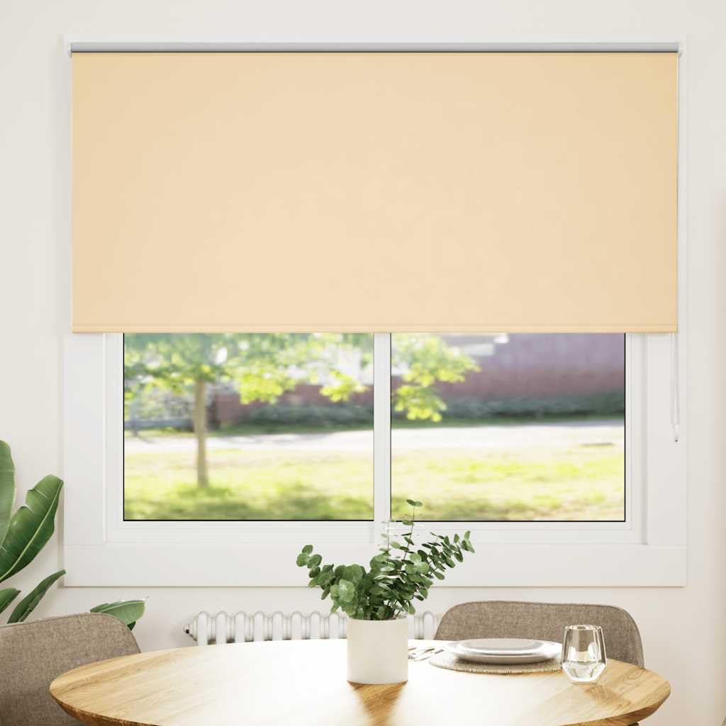 Tenda avvolgibile oscurante, beige, 150 x 150 cm, larghezza del tessuto 146,6 cm, in 100% poliestere, con protezione dalla luce e regolazione del calore, morsetti per spessore del telaio della