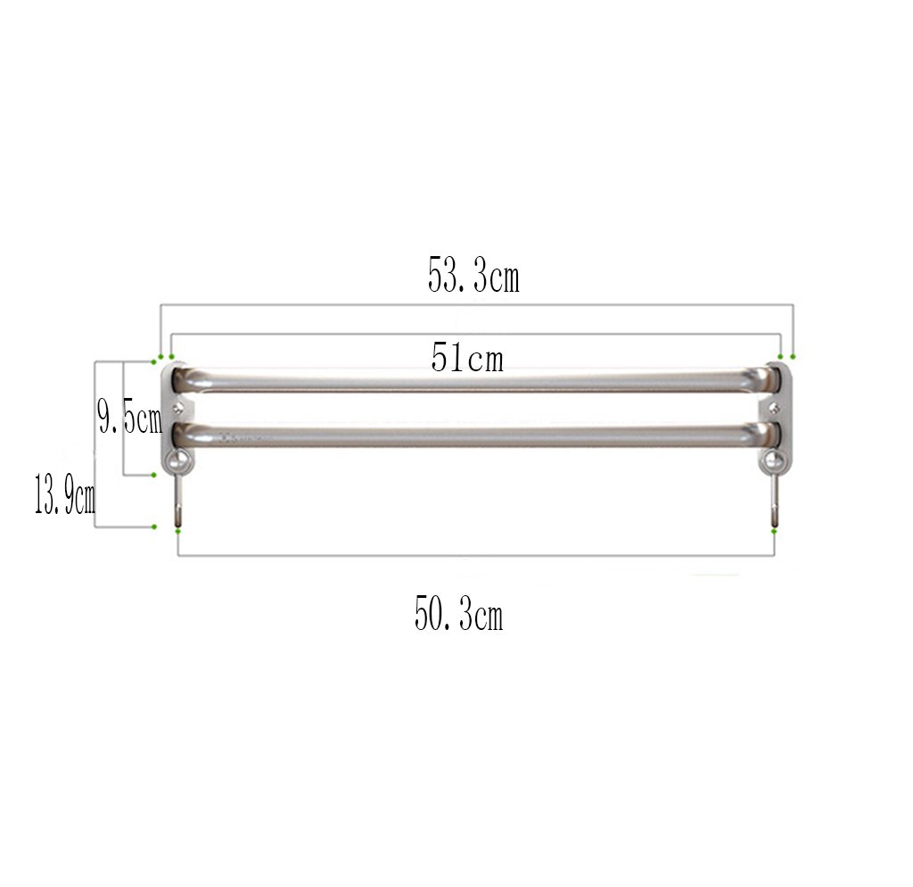 SAeWare Portasciugamani in alluminio spaziale, resistente barra portasciugamani da bagno, elegante gancio a torre per risparmiare spazio efficiente, resistente alla ruggine, design moderno per uso