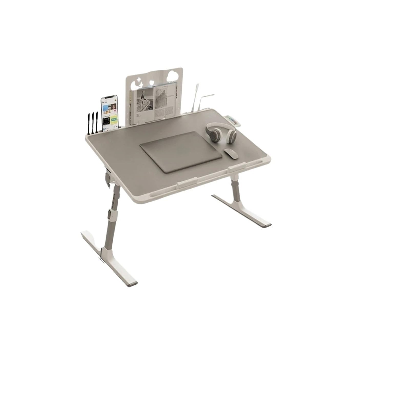Table de chevet réglable pliable avec tiroir pour optimiser l'espace