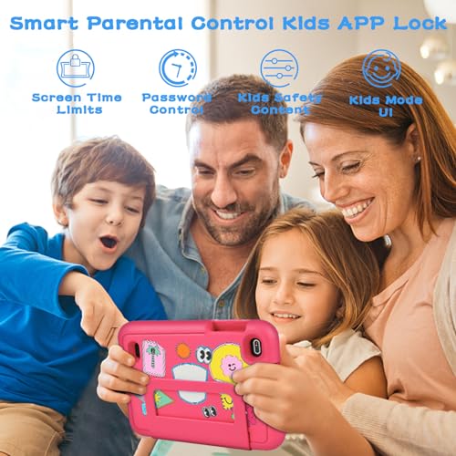 Image of Oangcc 7 Inch Tablet Android 13 Tablets, Wi-Fi 6, BT 5.0, 7GB RAM+ 64GB ROM (TF 2TB) | 3500mAh | 1024 x 600 Pixels | EVA Proof Case (Pink)