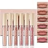 Topcent Matte Liquid Lipstick Sets, 6 Nude Colors Non-stick Cup Not Fade Waterproof Lip Gloss, Long-Lasting Lip Makeup Gift Set for Women, Lip Stains Pack Bundles (SET-B)