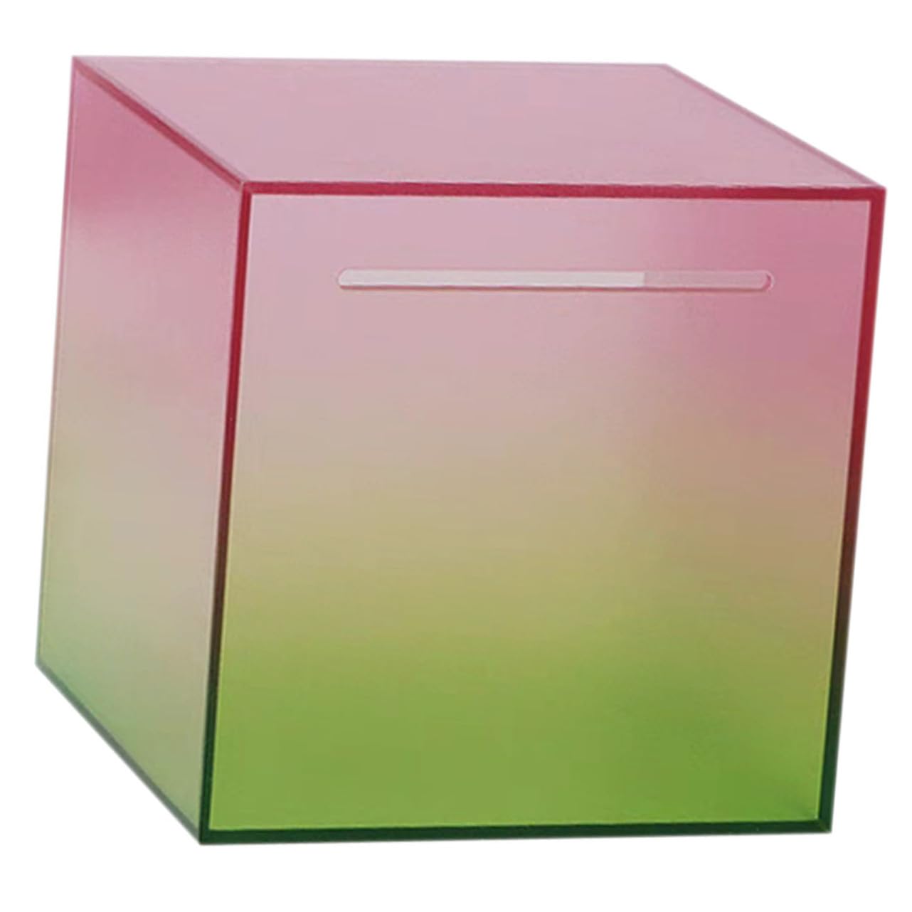 HOMSFOU Acryl Spardose Transparent mit Buntem Farbverlauf Münzglas für Haushaltsspartopf Leicht zu Reinigen als Geburtstagsgeschenk und Wohnaccessoire