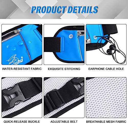 Pacote de cintura, Andoer Bolsa de cintura reflexiva para cinto de corrida leve e respirável bolsa s