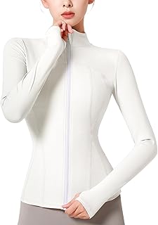 بلايز رياضية باكمام طويلة للنساء، تي شيرت للياقة البدنية وتمارين اليوغا، تي شيرت للجري للسيدات، تي شيرت للياقة البدنية والتمارين الرياضية، مع فتحات للابهام