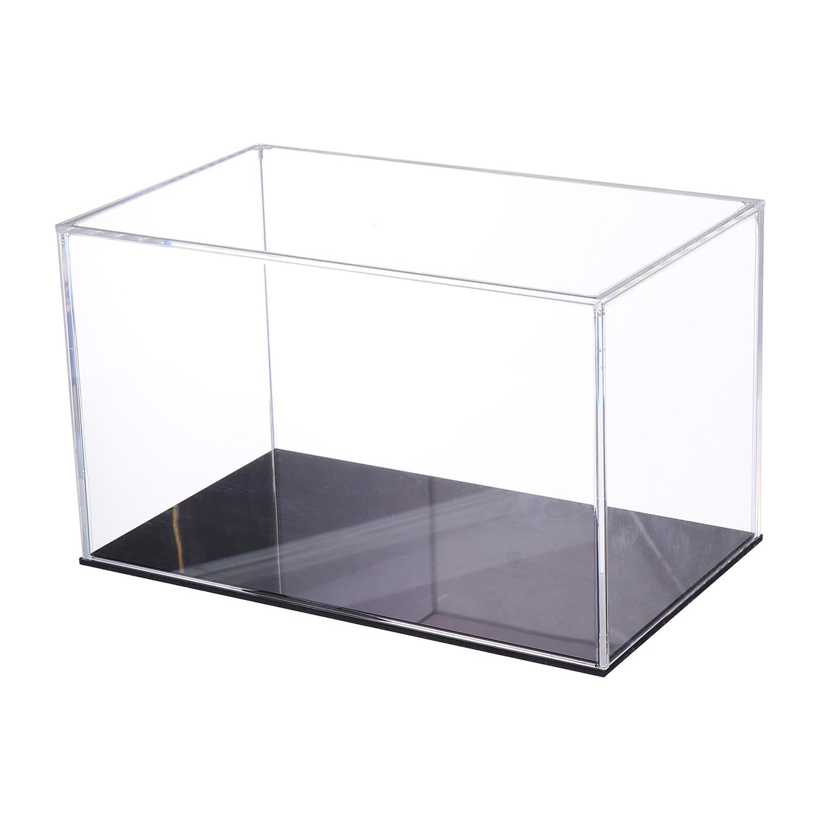 Transparente Acryl Vitrine Staubdichte Display Box mit Schwarzem Boden Robuste Aufbewahrung für Modellautos Sammlerstücke und DIY Mikrolandschaften