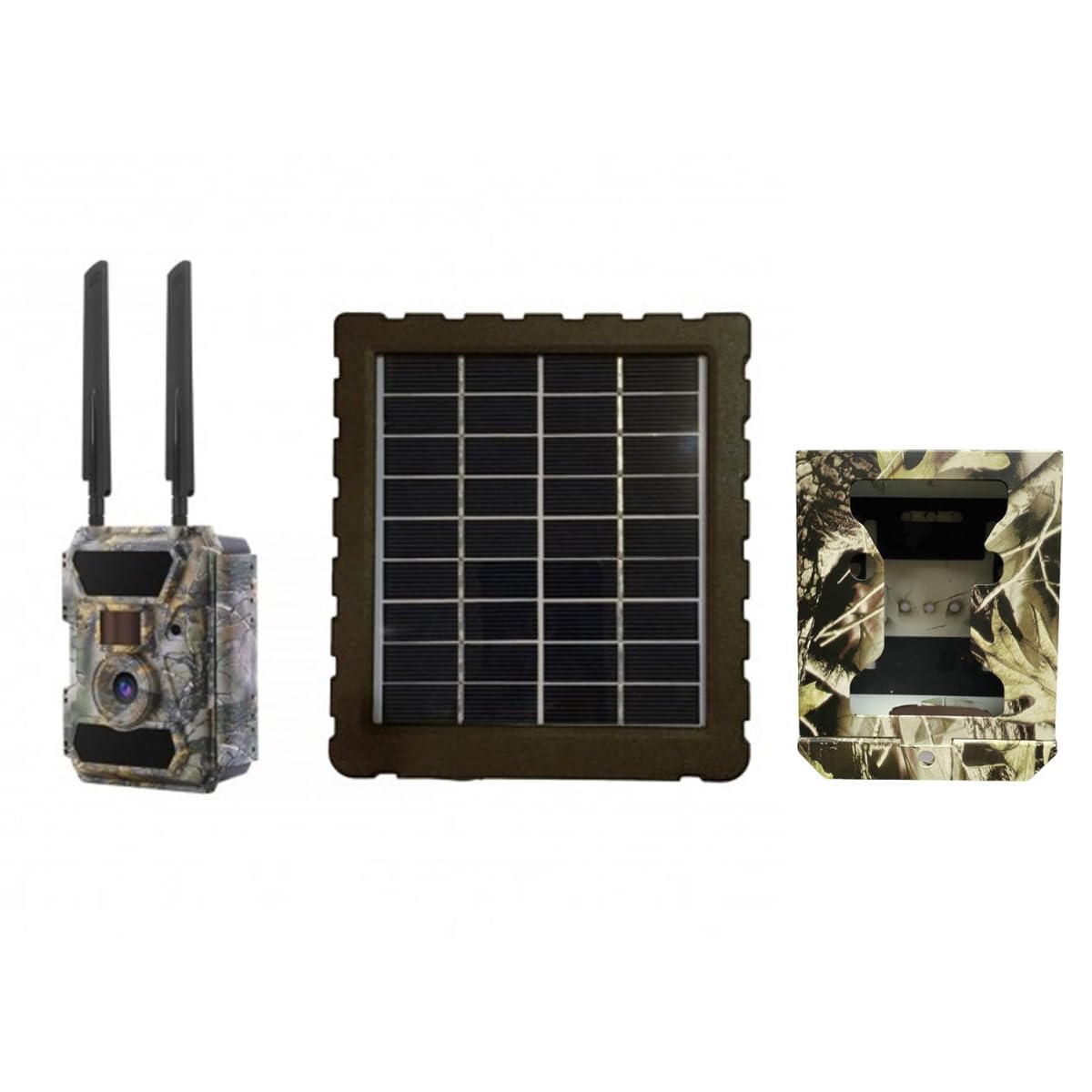 Cámara de caza Full HD exterior 4G + panel solar 12V + caja