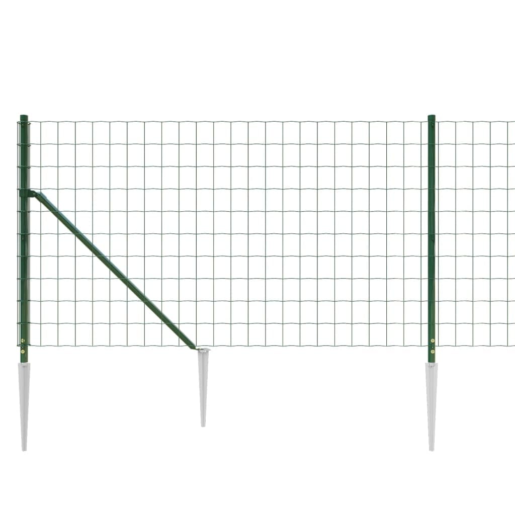 ARKEM Rete Metallica, Reti Recinzione per Pollame, Animali e Piante,Recinzione Metallica con Picchetti Ancoraggio Verde 1x25 m