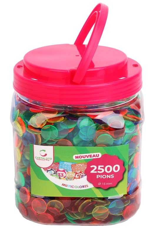 Boîte de 2500 Pions de marquage Loto Plastique Transparent 15mm