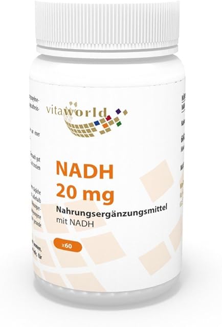 Vita World NADH 20mg (Each Capsule) 60 Vegetarian Capsules Made in Germany