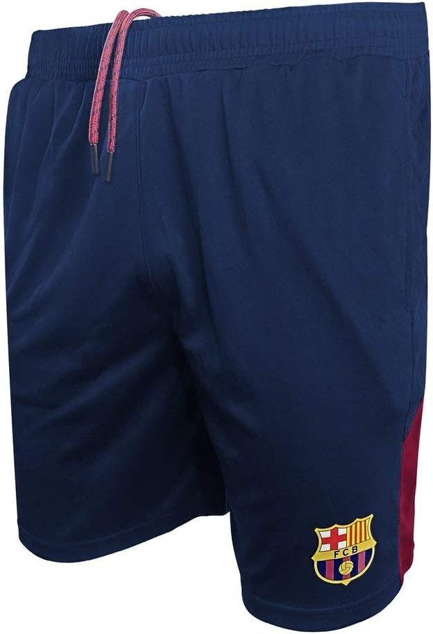 Icon Sports Youth Compatible with FC Barcelona Officially Licensed Poly Soccer Shorts -02 Medium Blue