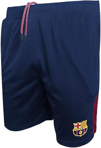 Icon Sports Youth Compatible with FC Barcelona Officially Licensed Poly Soccer Shorts -02 XL Blue
