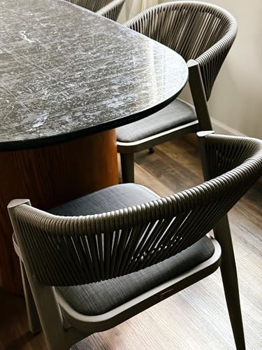 Image of PURPLE LEAF Outdoor Dining Chair 2 Pieces All-Weather Wicker Grey