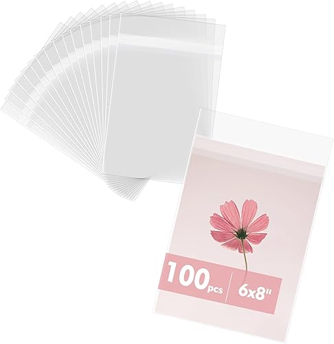 Miniatura 19 de Mat Board Center - Paquete de 100 fundas de plástico transparentes resellables de 4 3/4 x 6 1/2 pulgadas, bolsas de polipropileno autosellables