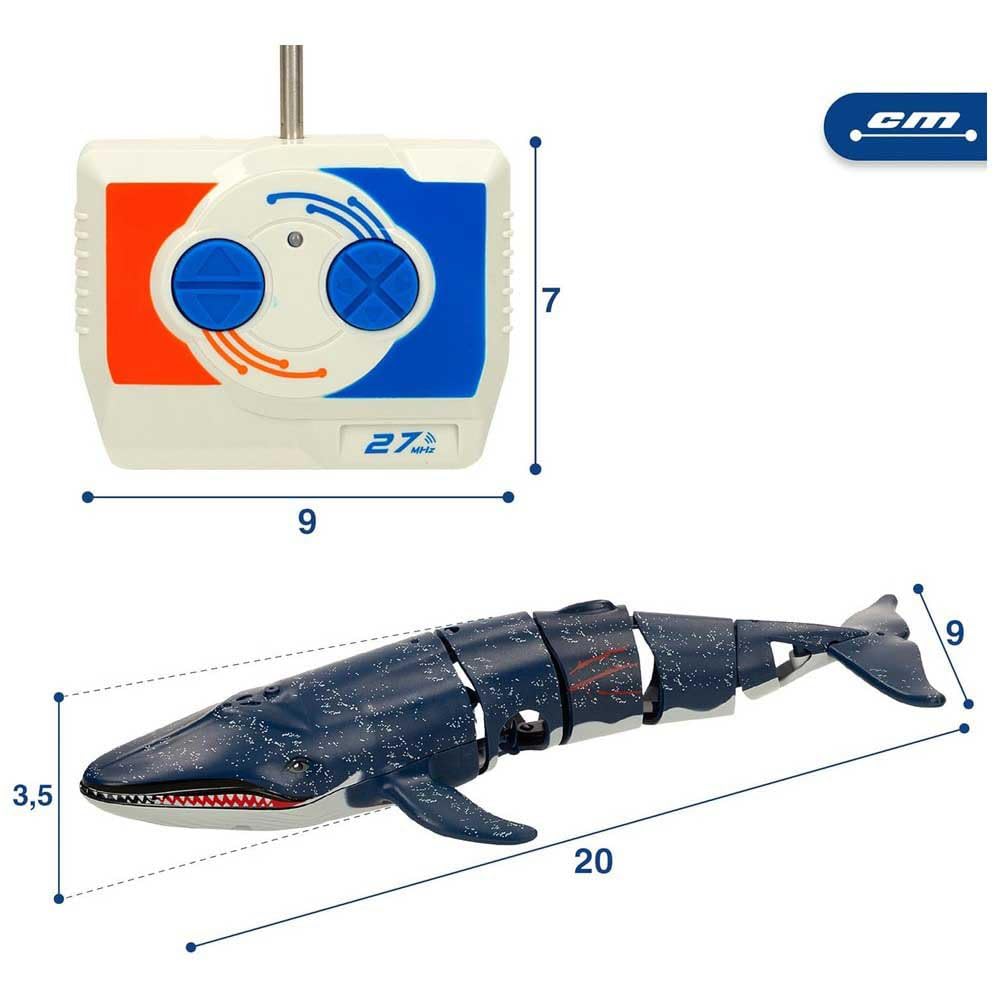 ColorBaby 47671 Racing Boat Whale, Remote Controlled, 20 x 9 x 3.5 cm,  Remote Control, 6 Directions, Frequency 27 MHz, Range 5-6 m, Remote Control  Toy, Realistic Toy Animals, from 4 Years : Amazon.sg: Toys