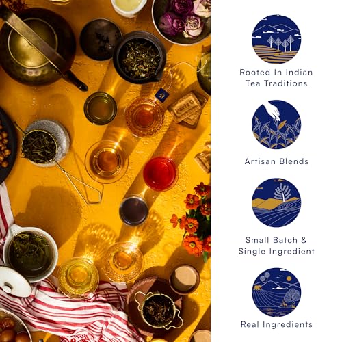 Image of Herbs & Kettles Chai Gift Set | Masala Chai, Rose Cardamom Chai & Vanilla Lavender | Premium Loose Leaf Tea Collection | Elegant Tea Gift Box for Special Occasions