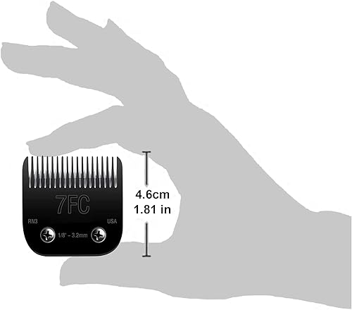 Miniatura 3 de Cuchillas de acero desmontables para perros y mascotas, tamaño 7FC, compatibles con longitud de corte Andis de 18 pulgadas (0.126in), compatible con
