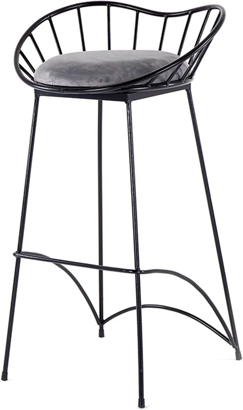 Grddbza One Color Modern Bar Stools Set Counter Height Dining Chairs Counter Stool, Bar Stool Velvet Upholstered Breakfast Stool With Industrial Footrest