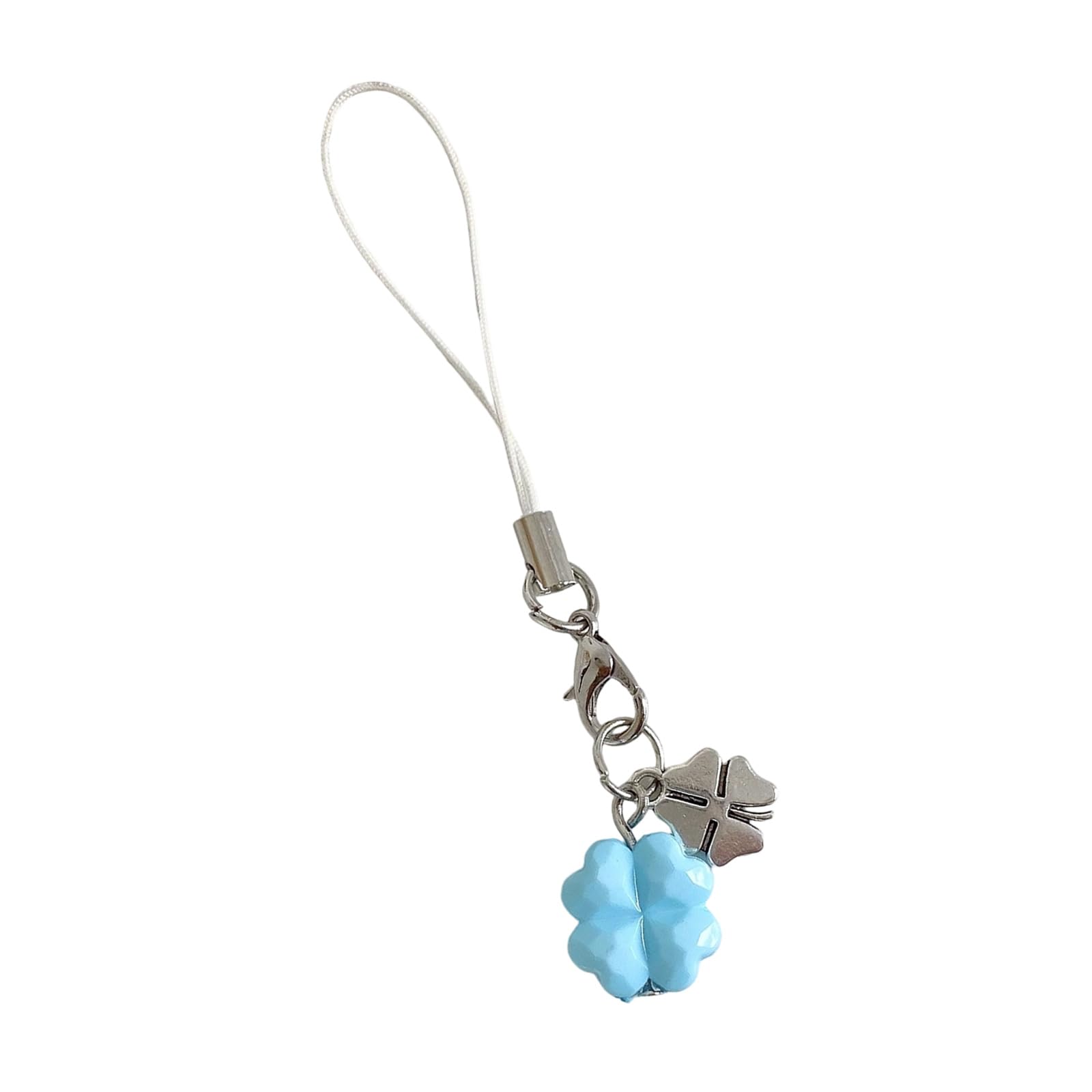 Korean Style 4 Clover Keychain Phone Charms Acrylic Beads 4 Clover Phone Chain Lucky Decoration Acrylic Chain