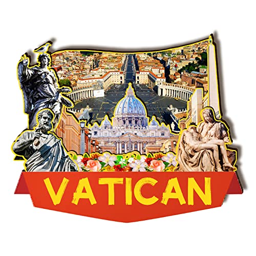 Imán decorativo de madera Vaticano Italia rectangular