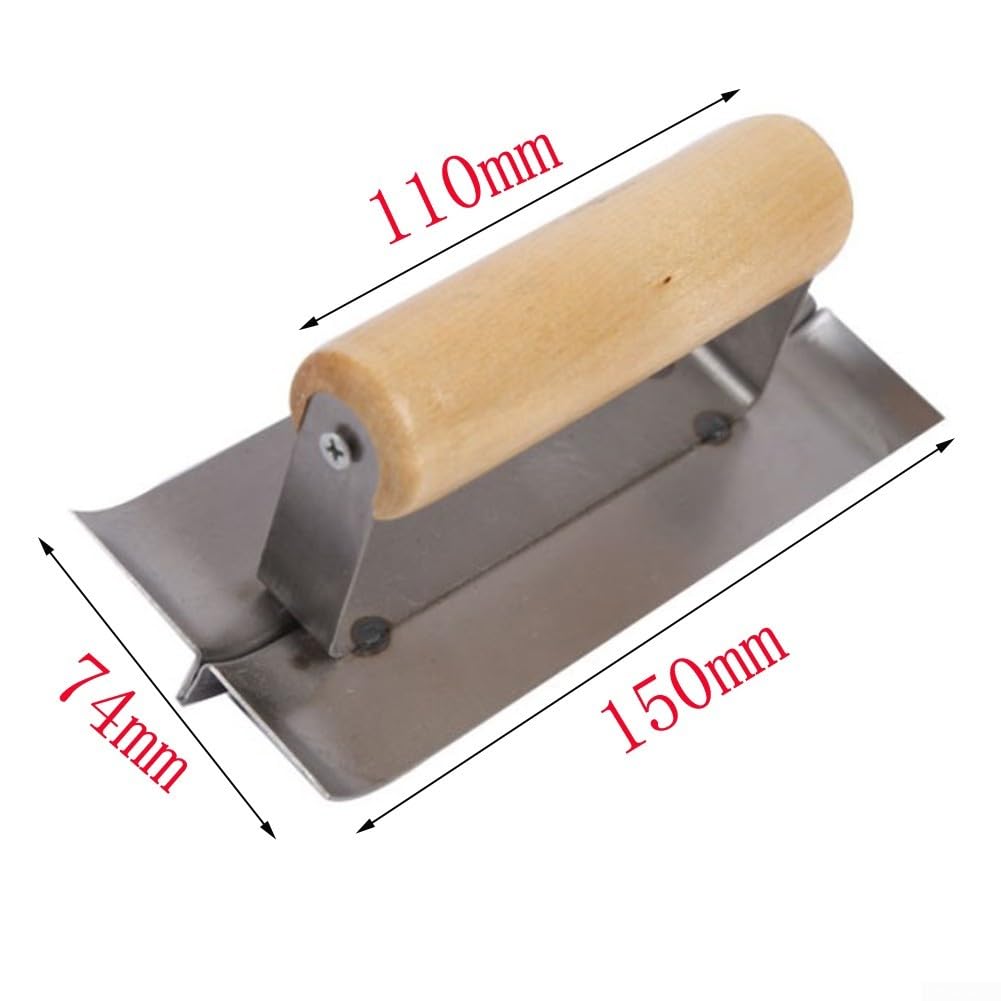 Cazzuola in acciaio inox per bordi in calcestruzzo e scanalatrice per cemento, set di 2 utensili angolari a 90° per finitura interna/esterna di cartongesso e cartongesso (tipo B)