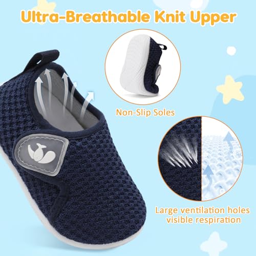 Image of FEETCITY Toddler Walking Shoes Slip On Toddler Shoes Boys Girls Kids Sports Sneakers Casual School Shoes Barefoot Shoes