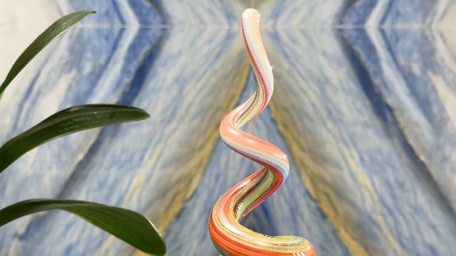 Amazon.com: Luxury Lane Hand Blown Abstract Rainbow Swirl Sommerso