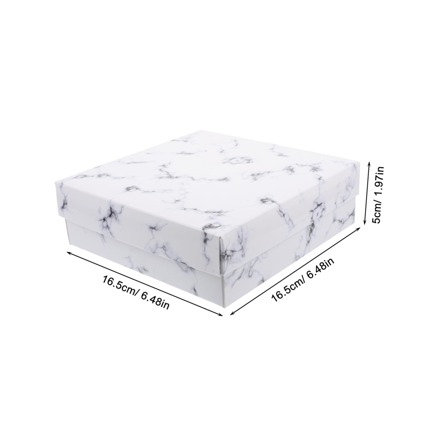 Ciieeo 10 scatole per torta con motivo marmorizzato a forma di, confezione per biscotti, muffin, eleganti contenitori per dessert, regalo e conservazione