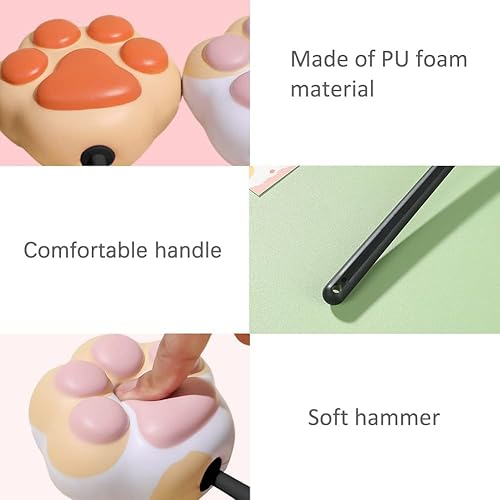 Miniatura 2 de WAYUTO Martillo de masaje de pata de gato, 1 unidad de martillo de mano largo, masajeador manual de espalda, masajeador de percusión, rascador de