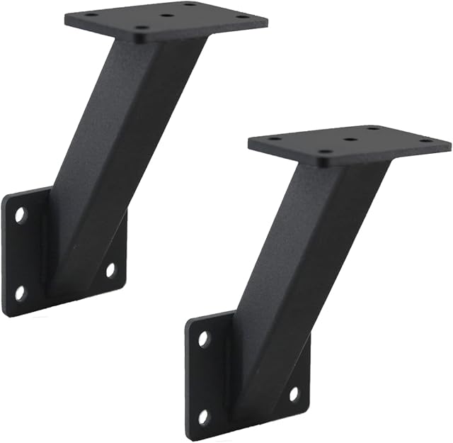 VANROUG Handrail Bracket Wall Mounted Heavy Duty Steel Metal Stair Railing Bracket,Staircase Railings Accessories Stairway Support DIY Hardware for Wood Railings