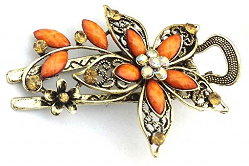 Vwhite Womens Flower Crystal Hair Clips Barrettes Hair Accessories