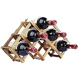 【Material Premium】 El porta botellas de vino de madera está hecho de madera maciza, que nunca se deformará, no contamina y es reutilizable, también es bueno para su familia y el medio ambiente.