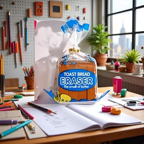 Toast Bread Eraser Stationery Bread Shape Pencil Eraser Sketching Tools Drafting, Bread Eraser Cartoon Cute Pencil Eraser Supply for Kid Painters Artists - Image 4