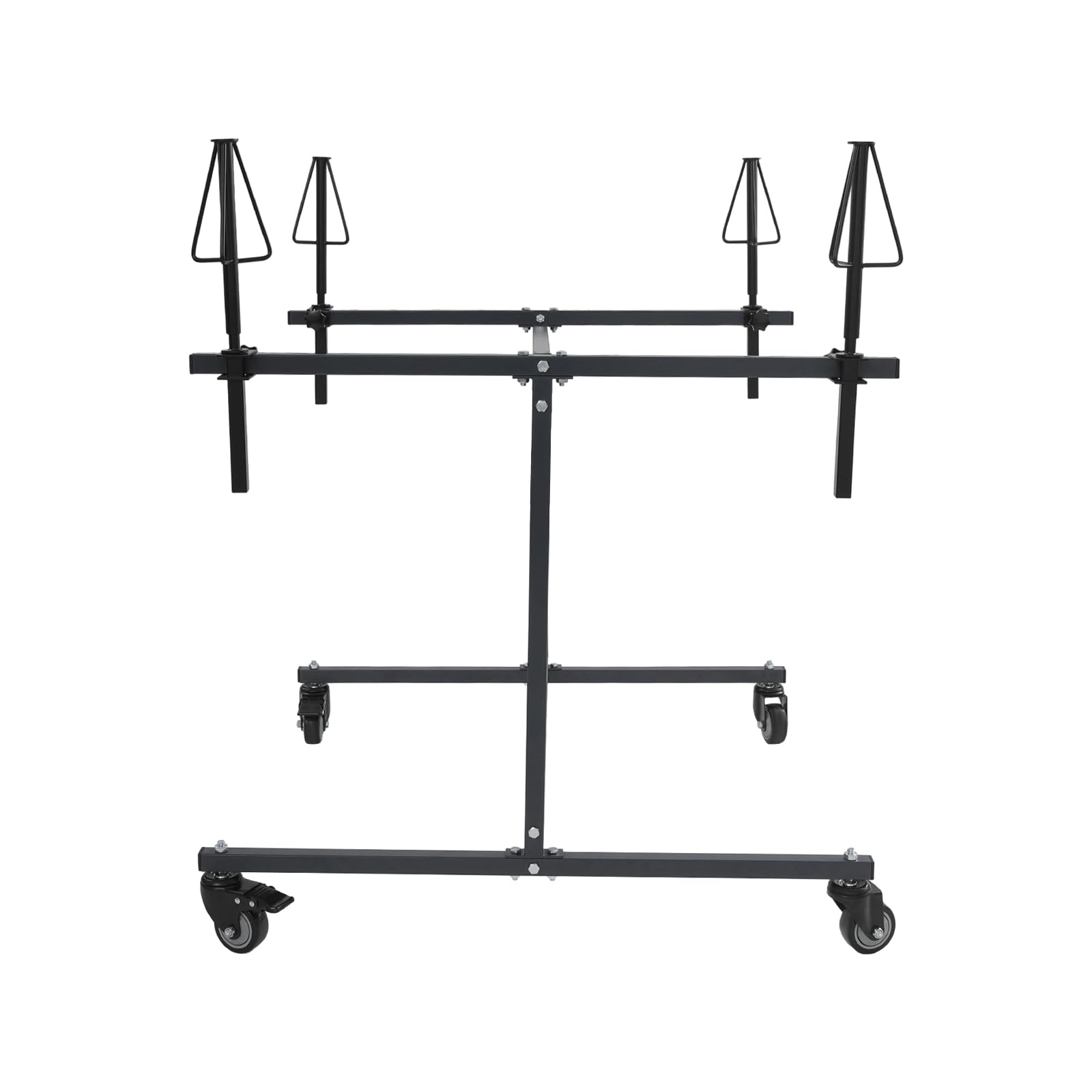 Fahrbar Felgenlackierständer für 4 Felgen, Höhenverstellbar Lackierständer, Felgen Lackieren Ständer Halter Bock, Einstellbar Lackierwagenreparaturständer (Schwarz)