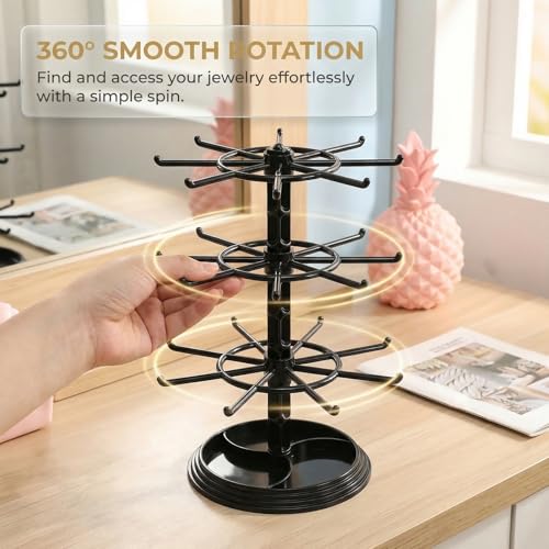 Dzrige 3-Tier Rotating Keychain Display Stand Jewelry Tower Holder - image 7