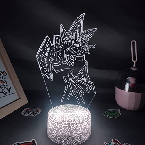 ALINZO Yu Gi Oh Anime 3D Night Light for Boy 16 Colors Girls Room Decor Illusion LED LAMP USB Manga Yu Gi Oh Figure Suitable Kids Fans Christmas Gifts (Lava Lamp)