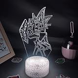 ALINZO Yu Gi Oh Anime 3D Night Light for Boy 16 Colors Girls Room Decor Illusion LED LAMP USB Manga