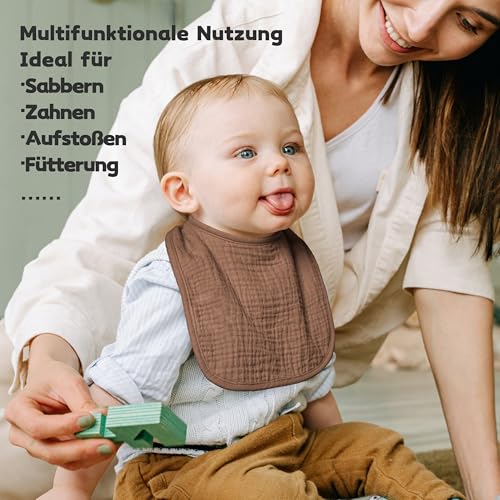 Susurration Bavaglino Neonato in Mussola per Neonati 6 Pezzi Morbidi Bavaglini Quadrati Regolabili per Neonati per Ragazze e Ragazzi Unisex