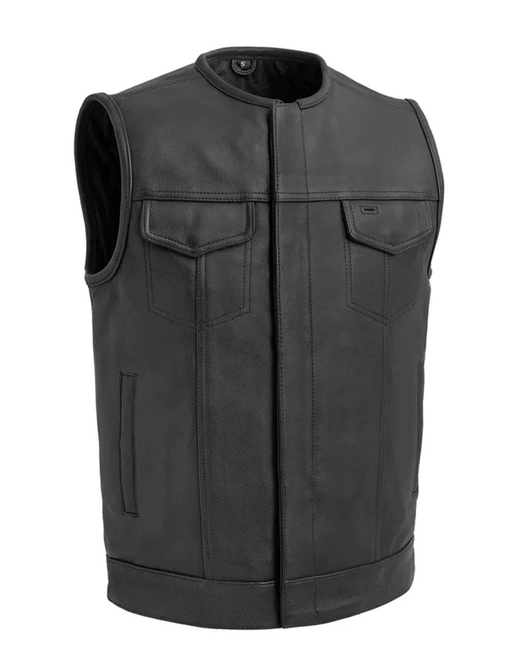 First Mfg Co - Highside - Men's Motorcycle Biker Riding Black Leather Vest