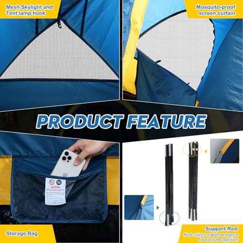 Image of Pickup Truck Tent for Camping 5.5-5.8FT Bed, PU2000mm Waterproof Truck Bed Tent with Rainfly, Comfortable and Roomy Pickup Bed Tent for 2 Person Car Camping