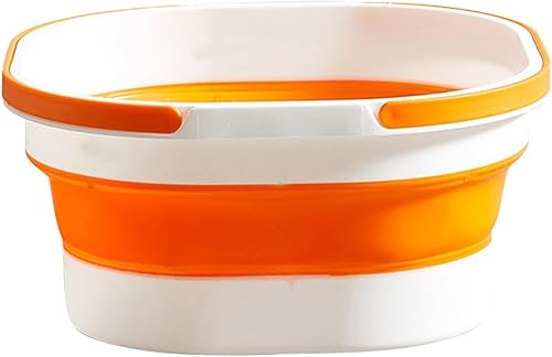Cubo plegable, cubo plegable duradero, bañera de mango resistente, lavabo de baño portátil, cubo de lavandería con asa, cubo de agua multiusos, cubo