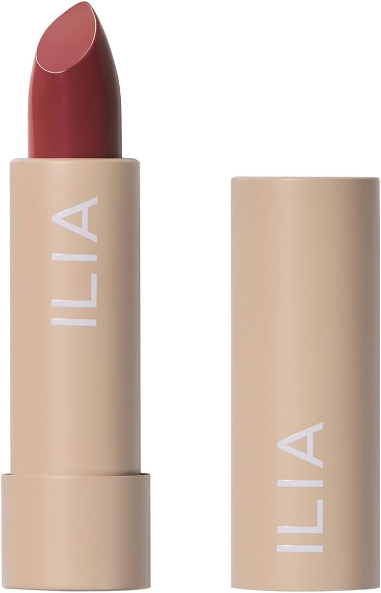 ILIA - Color Block Lipstick | Non-Toxic, Vegan, Cruelty-Free, Hydrating + Long Lasting, No Budge Color with Full Coverage (Rosewood (Soft Oxblood With Neutral Undertones), 0.14 oz | 4 g)