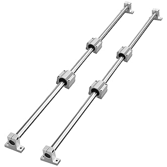 VEVOR Linear Rail Slide SFC20-1200mm 2 PCS 47.2 in/1200mm SFC20 Guide Rails 4 PCS SC20 Slide Blocks 4 PCS Rail Supports Linear Rails and Bearings Kit for Automated Machines CNC DIY Project