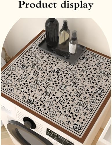 Image of Anti-Slip Washer or Dryer Top Mat Covers,Washing Machine Top Protector Dust-Proof Cover,Washer or Dryer Top Protector Covers for Home Laundry Room Kitchen (PK-01)
