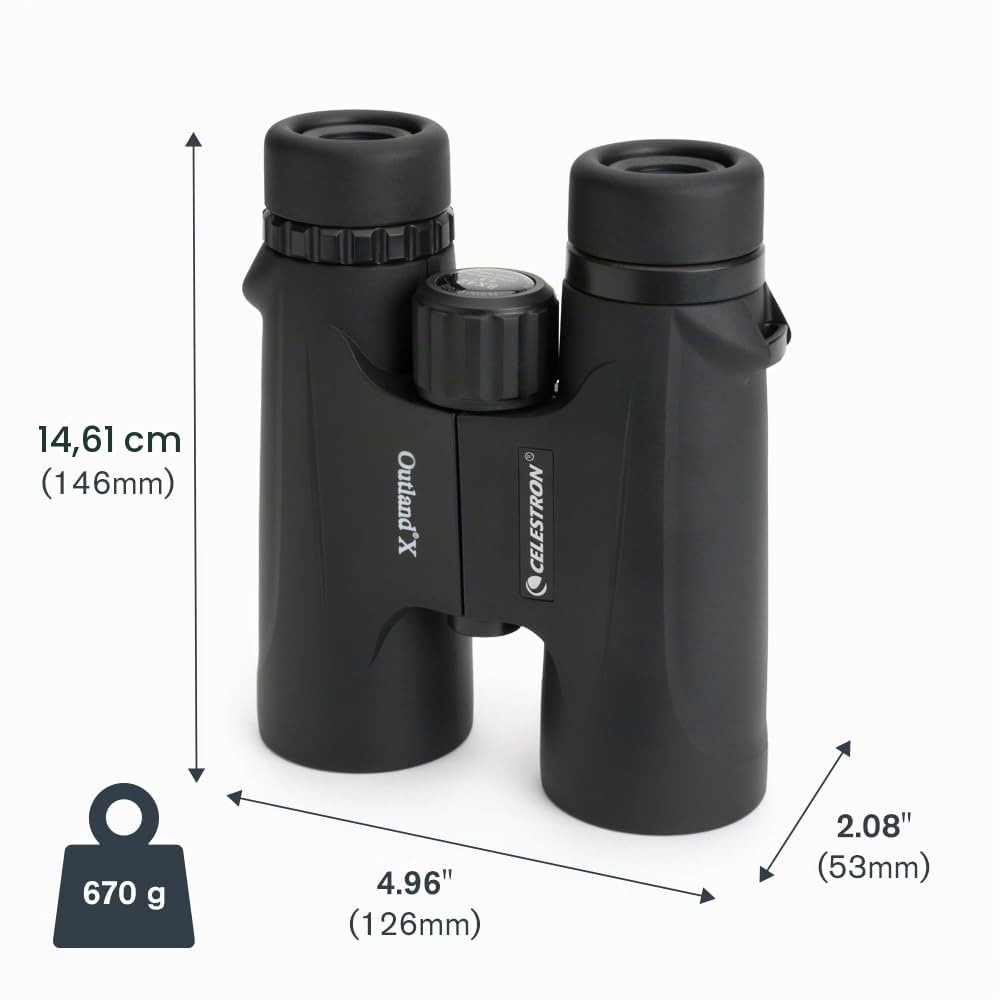 Celestron 71346 Outland X 8x42 Roof Prism Binoculars, Black