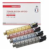  NOPAN-INK - Toner x4 842211 + 842212 + 842213 + 842214 Noir + Yellow + Magenta + Jaune Compatible pour Ricoh MP C 407 Ricoh
