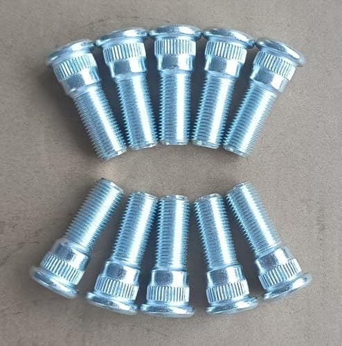 10PCS Bolts 610-109 1/2-20 Serrated Wheel Stud - .625 in. Knurl, 1-5/8 in. Length Replacement for 1964-1973 Jeep DJ, 1949-1983 Ford, 1990-1999 Jeep Cherokee
