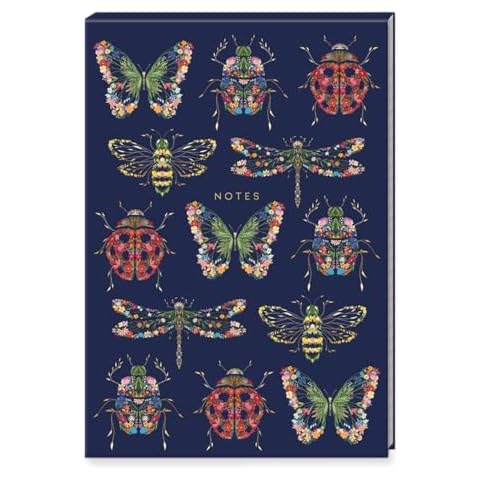 Lady Jayne Botanical Garden Insects, Large Hardcover Flip Top Notepad, 60 Lined Sheets (12947) Cover