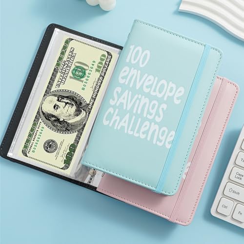 100 Days Money Saving Challenge Coin Envelope Budgetstorage Book, Mini 100 Envelopes Money Saving Challenge Book, Budget Binder for Cash Saving, Easy and Fun Way to Save $5,050(Purple)