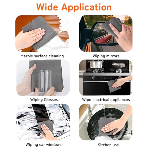 AiQInu 10X Fensterputztücher Microfaser Putztuch, Verdicktes Magisches Reinigungstuch, Reinigungstuch für Kristallklare & Streifenfreie Scheiben 30x30cm
